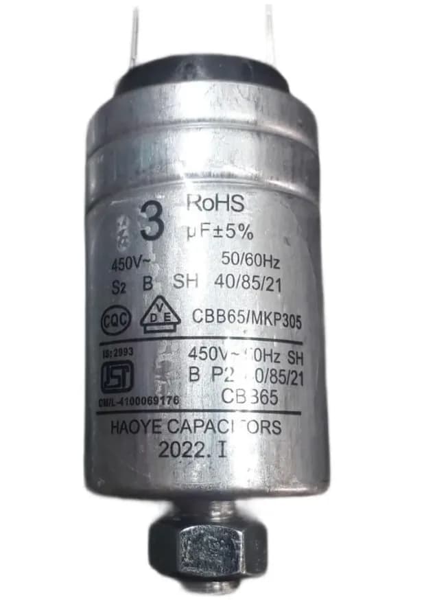 Конденсатор для посудомоечной машины емкостью 3 мкф MKP 305, MKP-3UF 450VAC алюминиевый