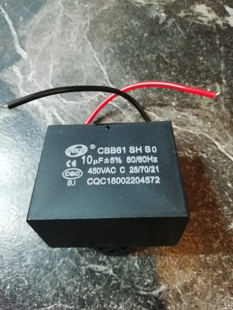 Пусковой конденсатор вентилятора CBB61 10mf 450VAC