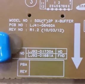 Плата x-buffer LJ92-01730A LJ92-01681A от ТВ Samsung PS50C430A1W