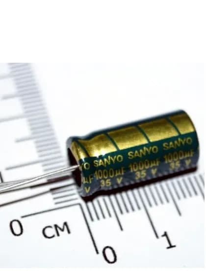 1шт. Алюминиевый электролитический конденсатор 35В-1000мкФ (1000uF-35V, 1000*35V, -40+105C,