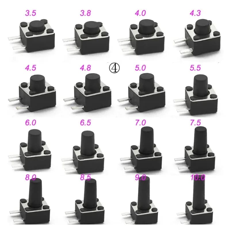 Микро Кнопка тактовый переключатель, 4,5x4,5x4мм DIP SMD