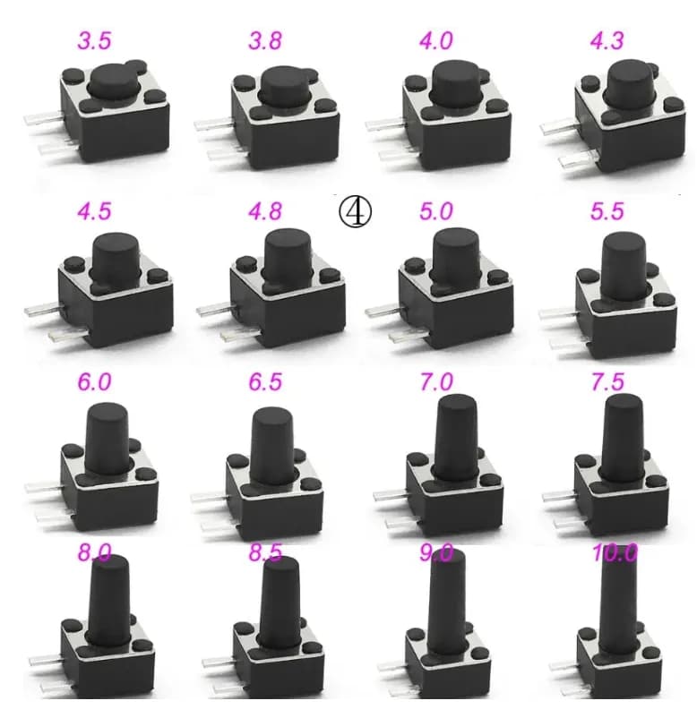 10шт. Микро Кнопка тактовый переключатель, 4,5x4,5x4,3мм DIP SMD