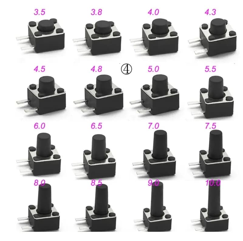 10шт. Микро Кнопка тактовый переключатель, 4,5x4,5x10мм DIP SMD