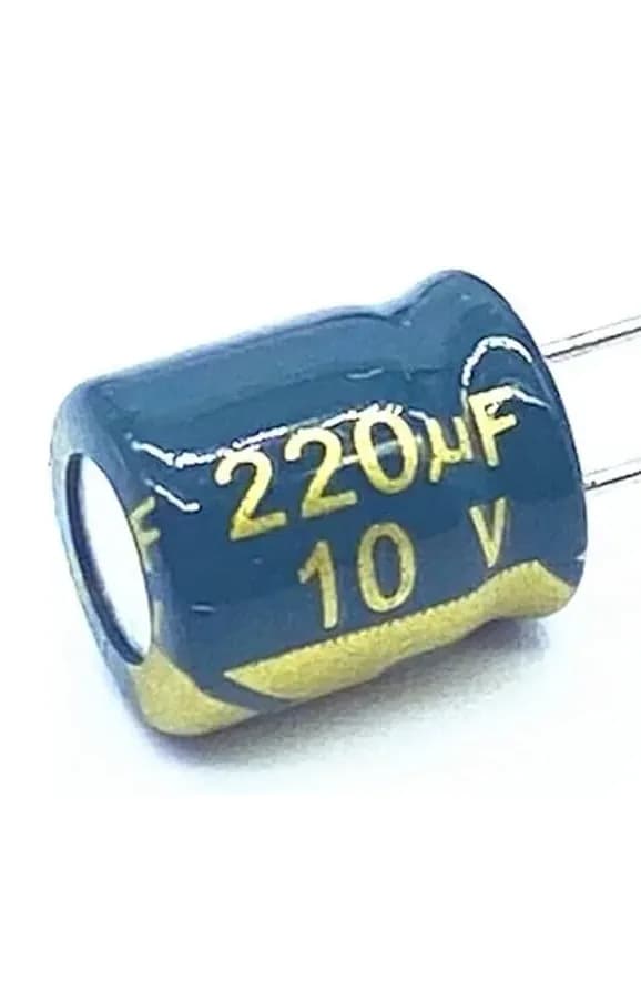 1шт. Алюминиевый электролитический конденсатор 10В-220мкФ (220uF-10V, 220*10V, -40+105C,