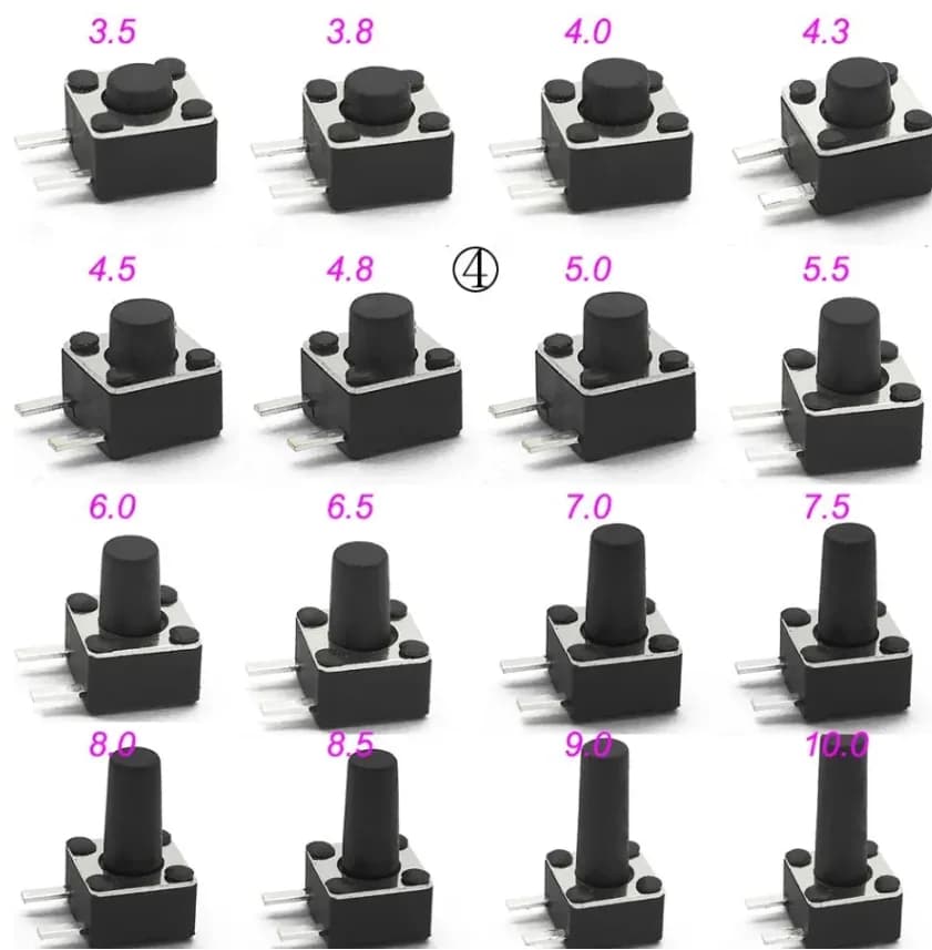 10шт. Микро Кнопка тактовый переключатель, 4,5x4,5x5мм DIP SMD