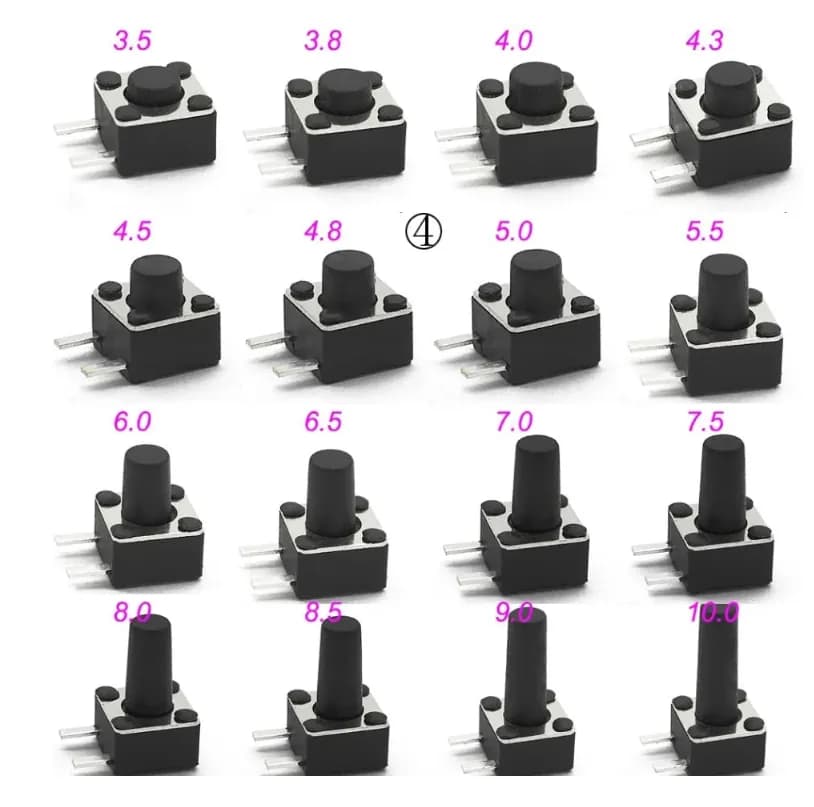 10шт. Микро Кнопка тактовый переключатель, 4,5x4,5x8,5мм DIP SMD
