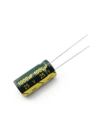 1шт.Алюминиевый электролитический конденсатор 25В-1000мкФ (1000uF-25V, 1000*25V, -40+105C, 17x10мм)