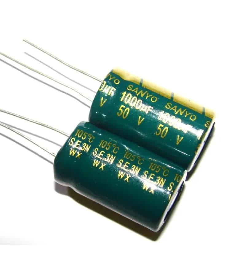 1шт. Алюминиевый электролитический конденсатор 50В-1000мкФ (1000uF-50V, 1000*50V, -40+105C, 21x13мм)