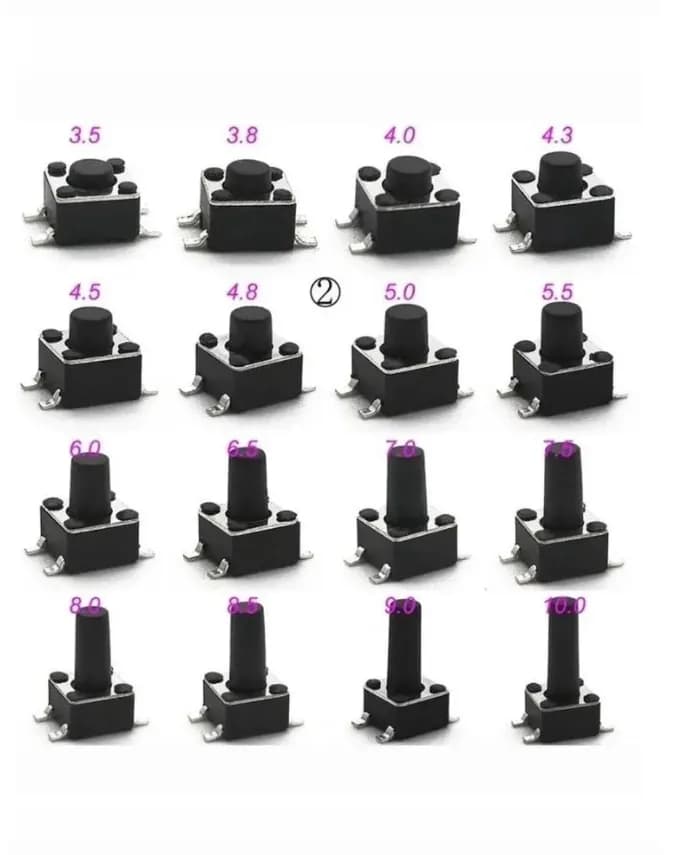 10шт. Микро Кнопка тактовый переключатель, 4,5x4,5x4мм, Type2, DIP SMD